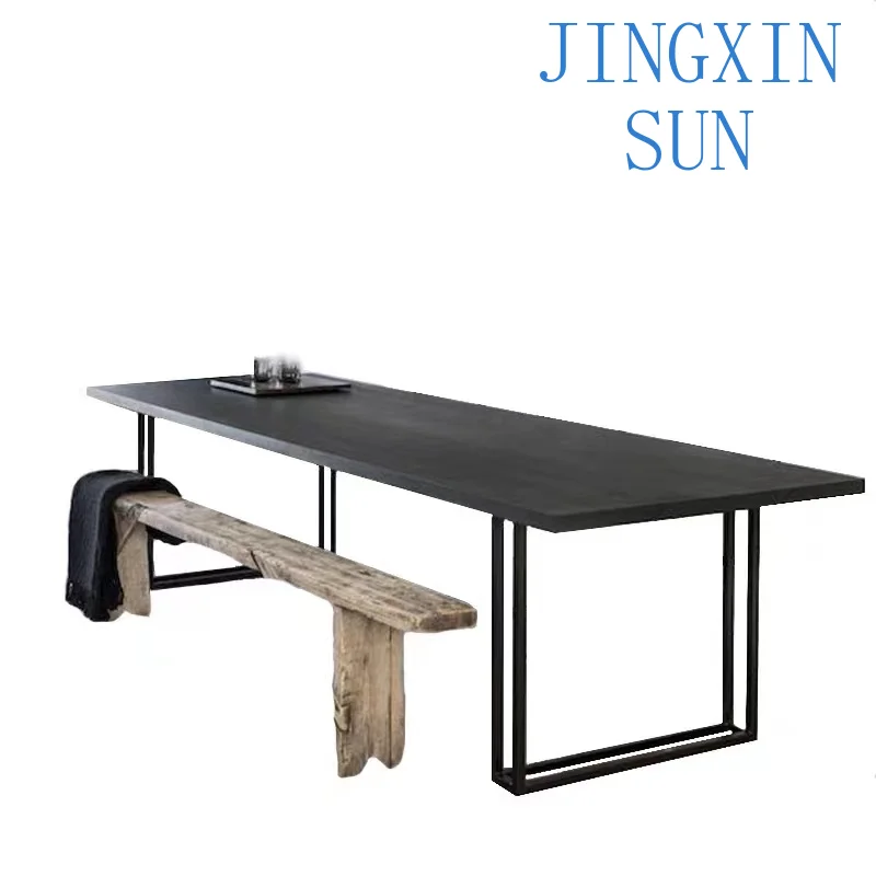 Loft Nordic Solid Wood Conference Long Table for Office Desk Dining Table Reception Negotiation Table Modern Simple Large