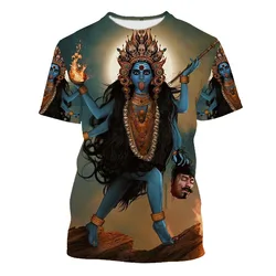 Jumeast Hindu Goddess Kali 3D Printed Ganesha Graphic T Shirt Streetwear Vintage YK2 Oversize Unisex T-shirty Casual Men Clothes