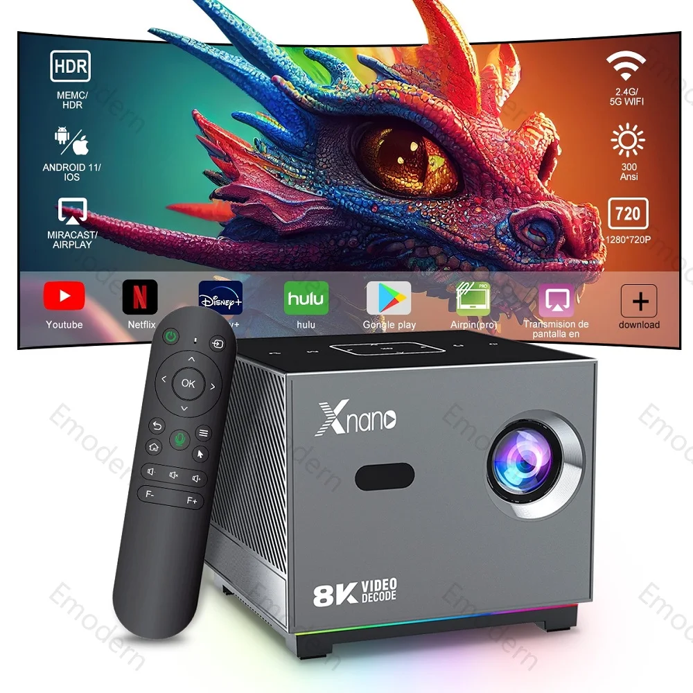 X3 โปรเจคเตอร์ Portatil 4K 1280x720P Android WiFi LED โฮมเธียเตอร์ Cinema โทรศัพท์มินิเกม Proyector ภาพยนตร์อัพเกรด HY350pro