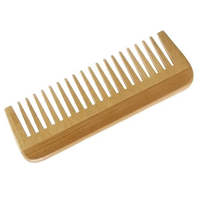 2X Thick Solid Wood Comb Wide Tooth Comb Portable Styling Massage Anti-Static Hair Comb Handleless Hairdressing Comb