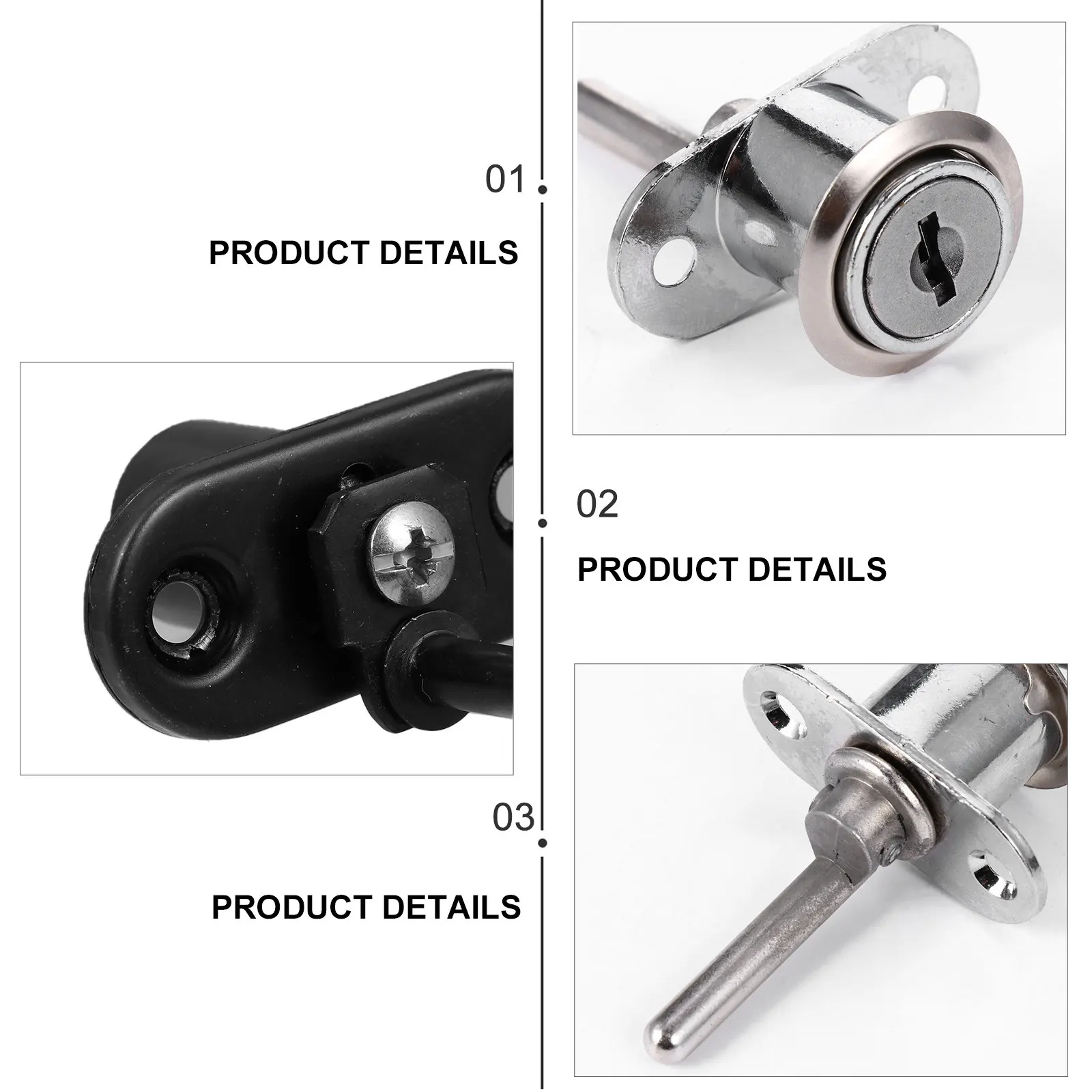 

2Pcs Security Furniture Locks Sturdy Stainless Steel Cabinet Locks for File Cabinet Locker Wardrobe Drawer Protection