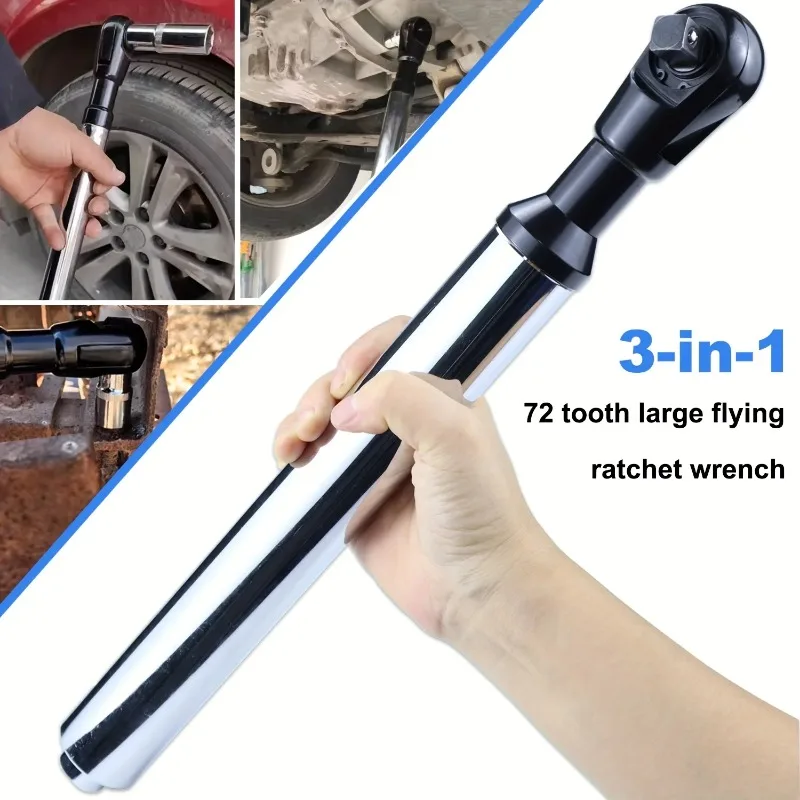 

3-in-1 1/2" Offset Impact Extension Wrench Manual Ideal for Narrow Spaces, Hard-to-Reach Bolts in Auto/Plumbing/Furniture Jobs