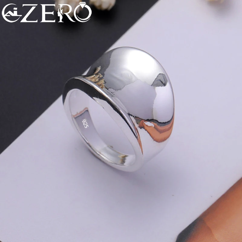 Hot Classic Charms 925 Sterling Silver Wide Rings for Men Women Size 6 7 8 9 10 Fashion Party Fine Jewelry Christmas Gifts