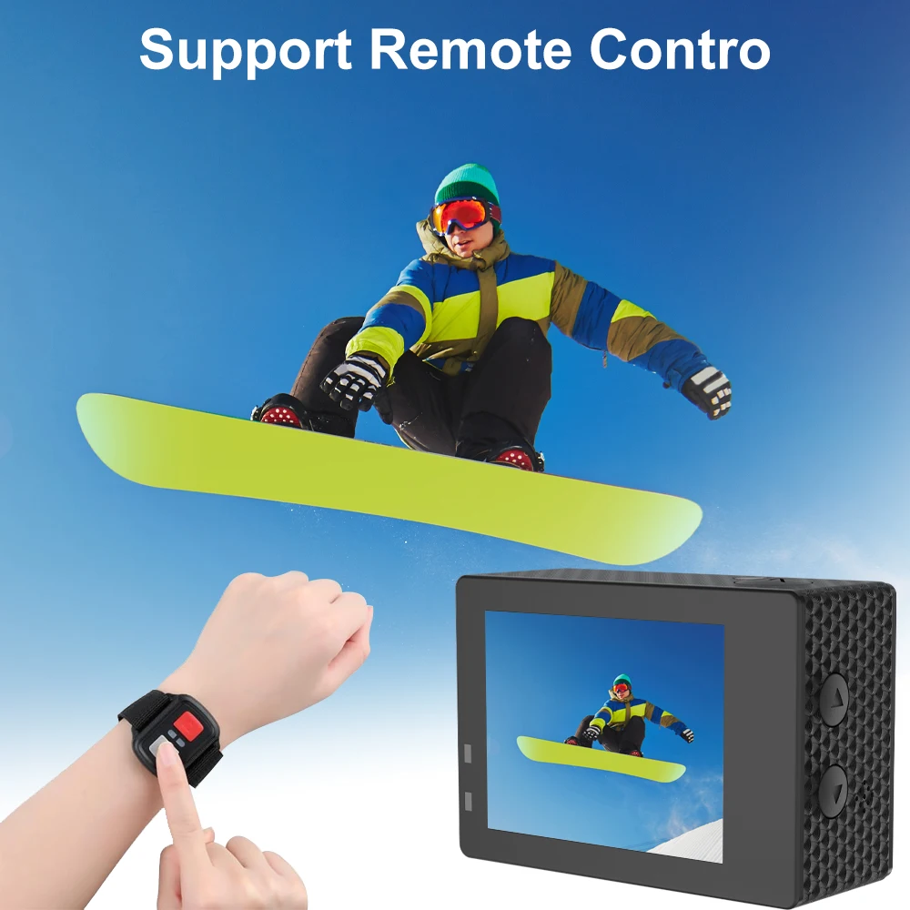 كاميرا Ourlife Action 5K30FPS 50MP WiFi 2.0 بوصة IPS شاشة 170 ° خوذة كاميرا رياضية بزاوية واسعة 30 متر مقاومة للماء ومضادة للاهتزاز #6