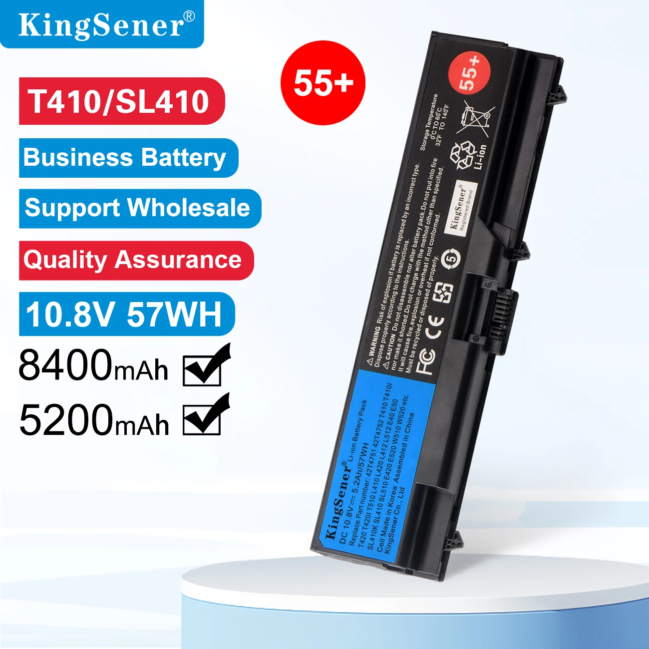 

Аккумулятор KingSener для ноутбука Lenovo ThinkPad SL410 SL410K SL510 E40 E50 E420 T510 W510 L412 T420 T410 T510 L510 L420 L521 55 +