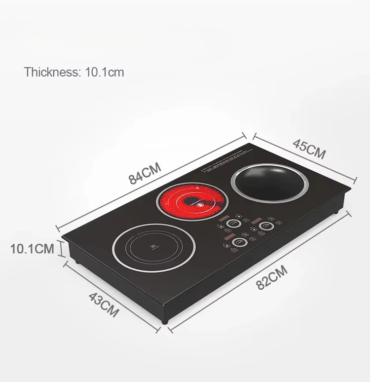 Placas de cocción de inducción con control táctil, estufa integrada de 3 quemadores con certificado CB para el mercado asiático