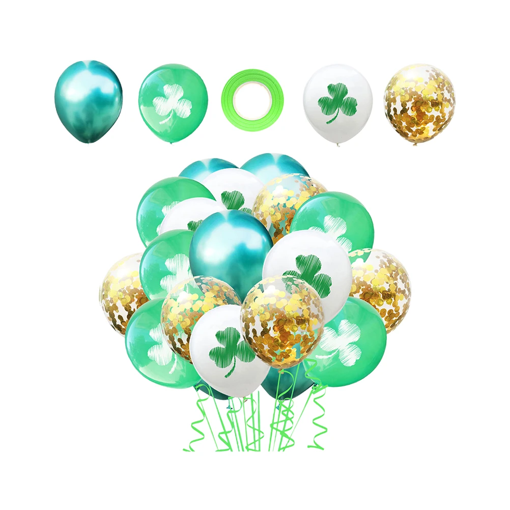 

Clover Printed Latex Balloons Reusable Party Decorations Home Premium Material Safe Saint Patrick Festive Atmosphere