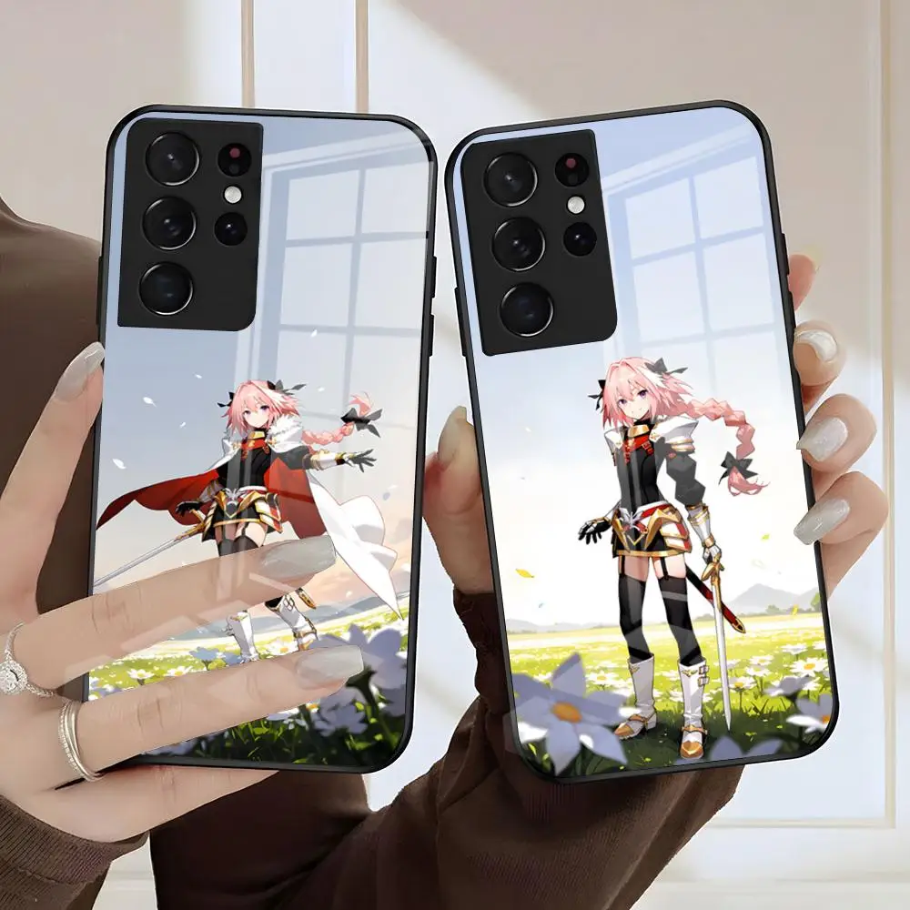 F-Fate Apocrypha Astolfo Phone Case For Samsung S26 S25 S24 FE S23 S22 S21 Plus S20 Ultra Note20Ultra Black Glass Cover