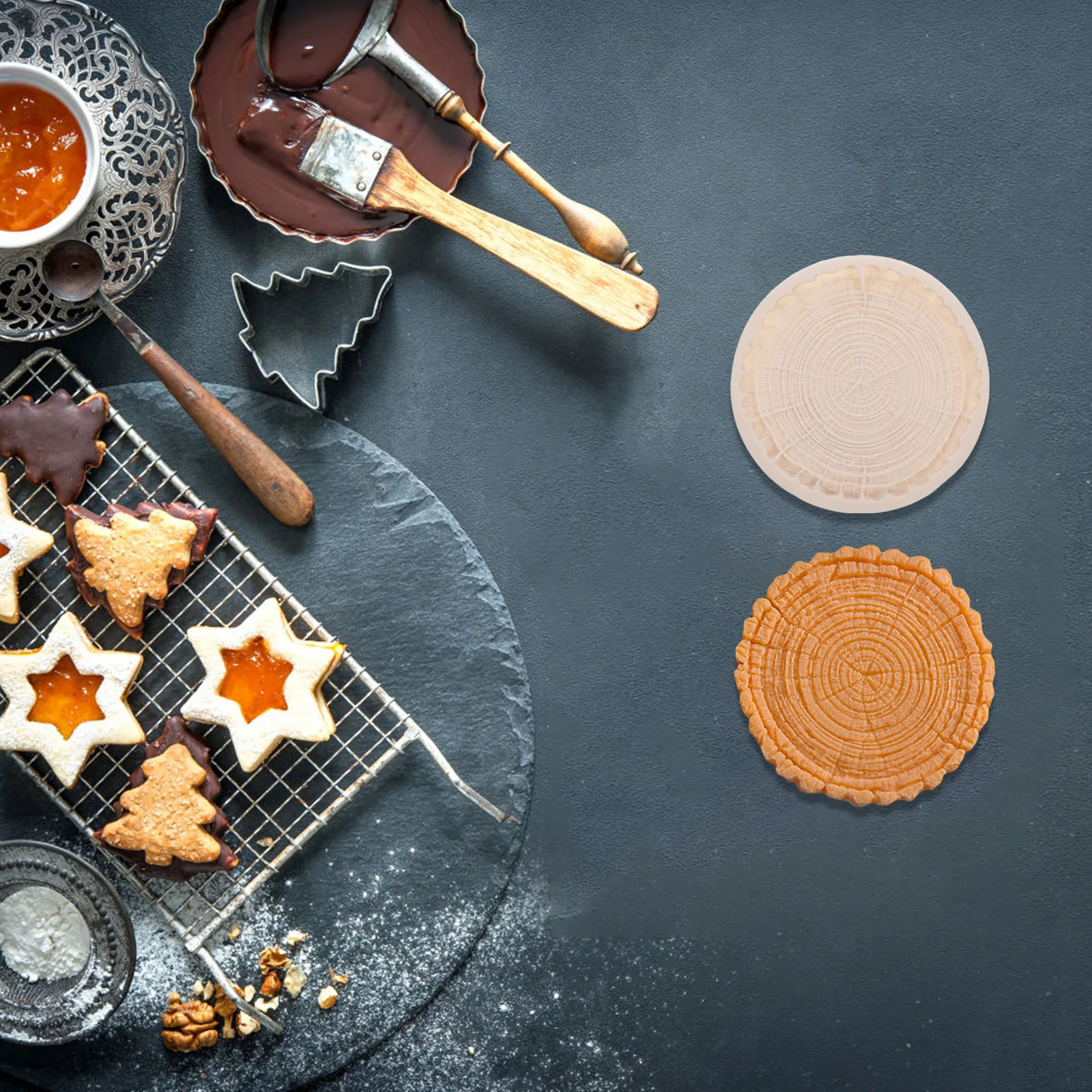 

Silicone Tree Stump Mold Flexible Food Grade DIY Fondant Cake Candy Baking Mold Non Stick Reusable Resin Mould