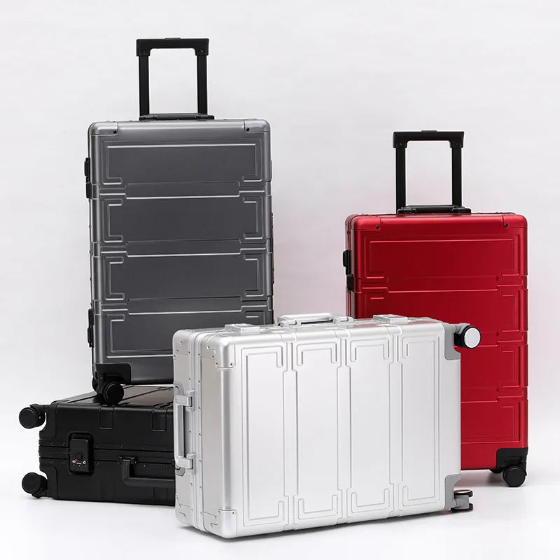 All-aluminium Suitcase High Quality Trolley Case Large Capacity 24/28/30 Inch Customs Lock Luggage 20\'\' Boarding Suitcase