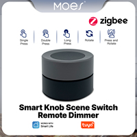 MOES Tuya ZigBee Smart Knob Scene Switch Wireless Button Dimmer Controller Battery Powered Automation Scenario Smart Life App