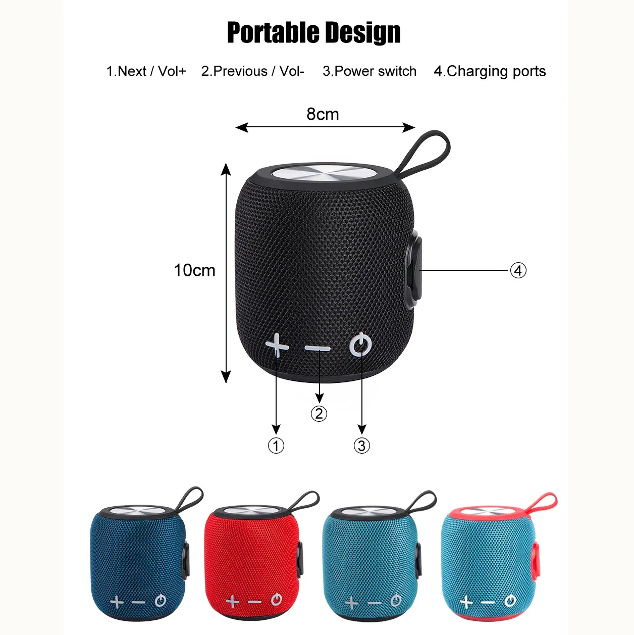 

2025 Bass High Quality Loud Bt Tws Mini Small Portable bluetooth IPX6 Outdoor Waterproof Wireless bluetooth Speaker