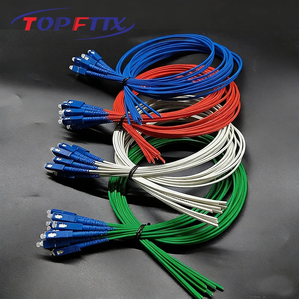 G657A2 Single Core Indoor Drop Cable Patch Cord Pigtail, White/Black/Blue/Green/Red Color Avaliabvle, 1/2/3/5/10 Meter Length