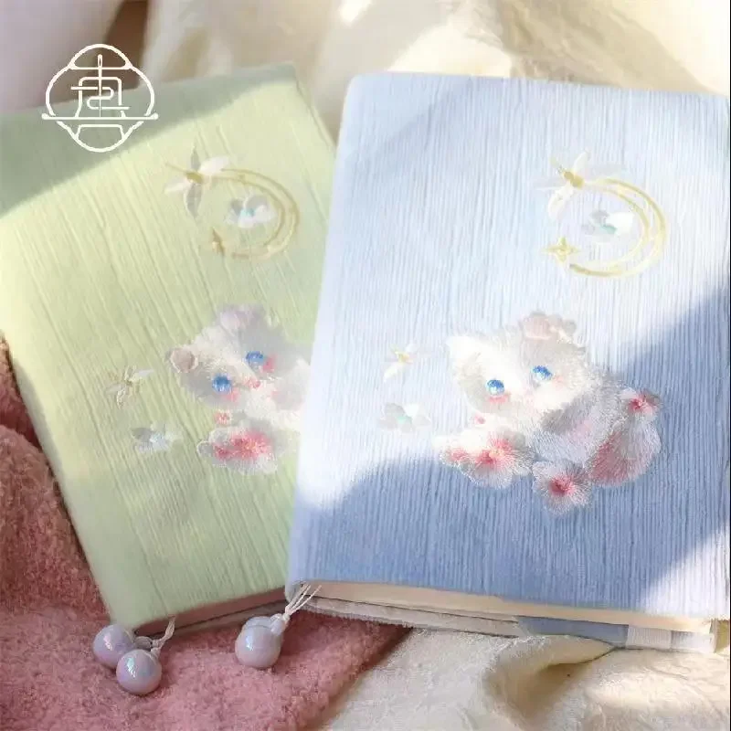 【Candy and Kitty】Original Handmade A5 A6 Notebook Covers Protector Book Sleeve Crafted Fabric Products Diary Cover，in Stock