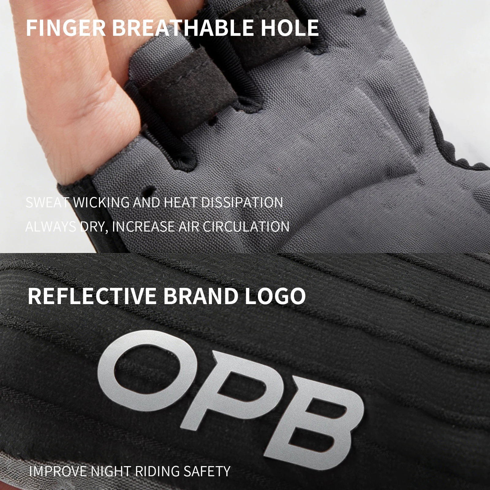 TOSUOD Halbfinger-Fahrradhandschuhe Stoßdämpfende Atmungsaktive Rutschfeste Fahrradhandschuhe Sommer-Trainingshandschuhe – Detail 12