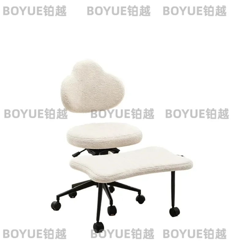 White Cross Legged Office Chair Meditation Seat Lumbar Support Desk Work Yoga Mindfulness Comfortable Space Saving Ergonomic