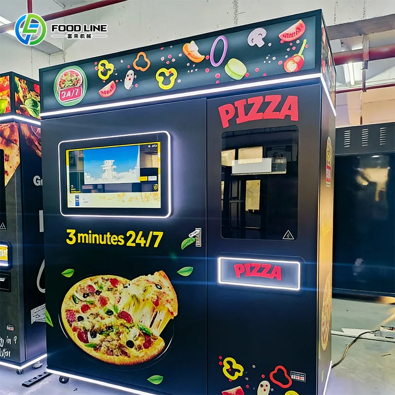 Máquina de Venda Automática de Pizza Personalizada e Acessível, Máquina de Pizza Independente de 12 Polegadas para Preparo Automático de Alimentos Quentes para Parques e Praias