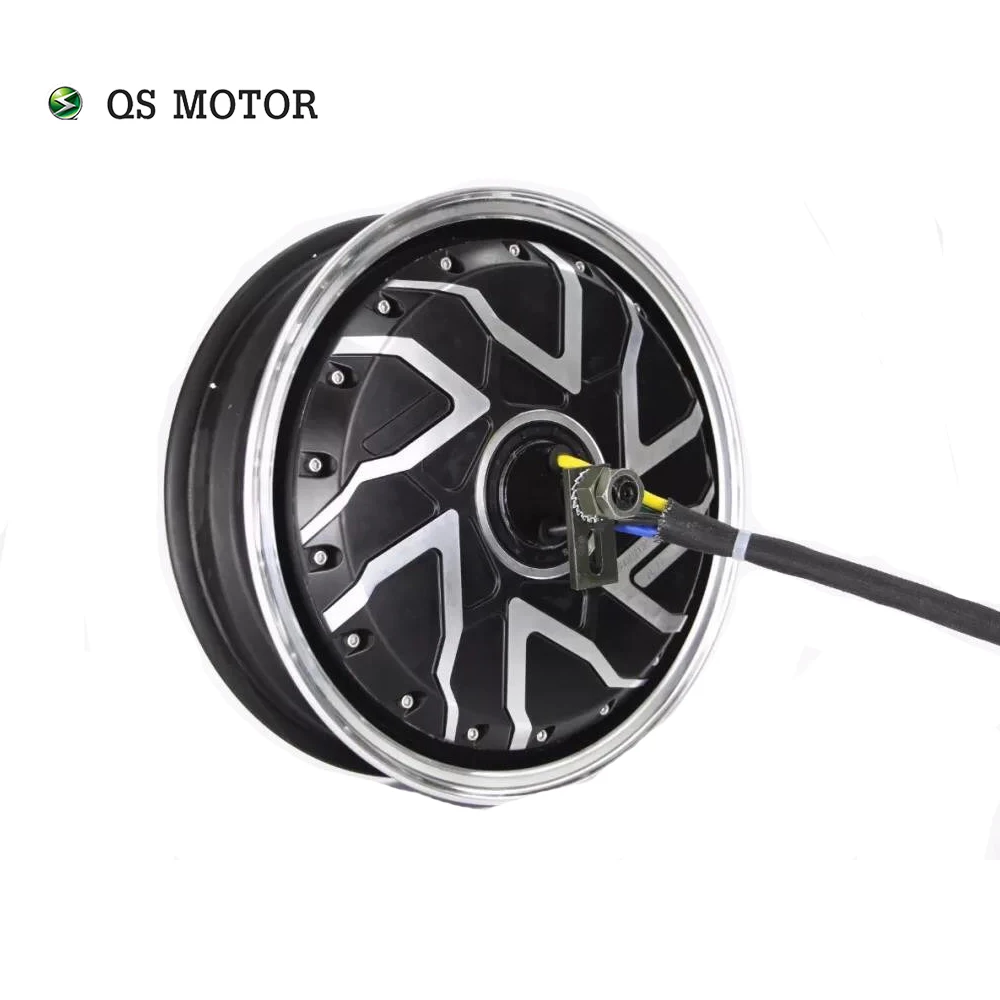 QSMOTOR 12000W V4 13inch Sliver Plating Hub Motor for Electric Motorcycle