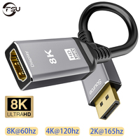 FSU DisplayPort 1.4 to HDMI-compatible 2.1 HDR 2.3 Active Adapter,Support 4k@120Hz,8K@60Hz,HDR,Uni-Directional Display Port 1.4