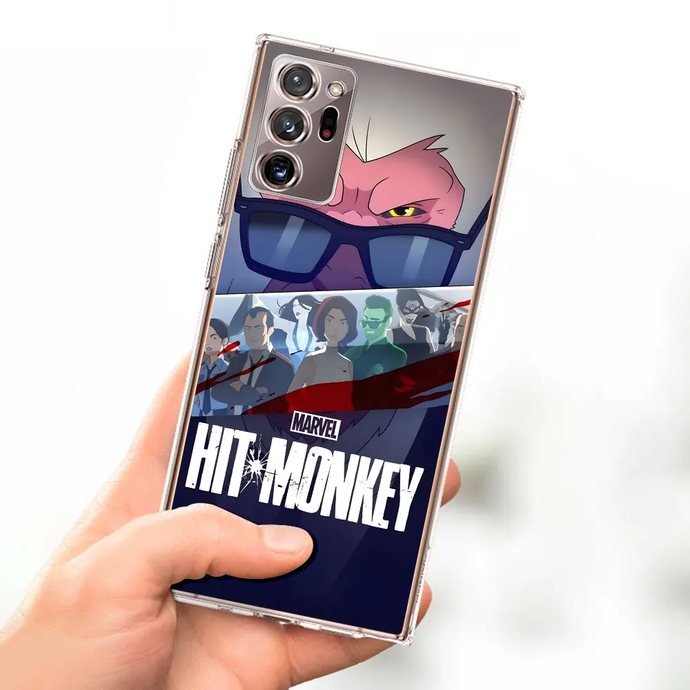 Super Hero Hit Monkey Phone Case for Samsung Galaxy Note 10 Plus 20 Ultra 5G 8 9 10 Lite TPU Transparent Soft Cover J4 M21 J6 J8