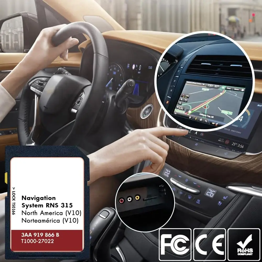 أحدث بطاقة SD للملاحة بنظام تحديد المواقع V10 RNS 315 تم تحديثها خرائط أمريكا الشمالية لـ 2011-2015 Eos Beetle Golf Jetta Passat Tiguan