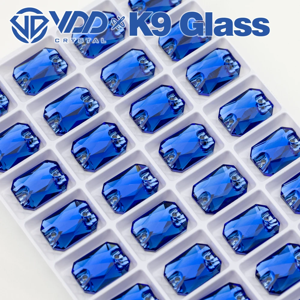 VDD Großhandel Smaragdschliff Hochwertige K9-Glas-Applikations-Strasssteine, Kristall-Flachrück-Applikationssteine zum Nähen für Bekleidungsdekorationen – Detail 20