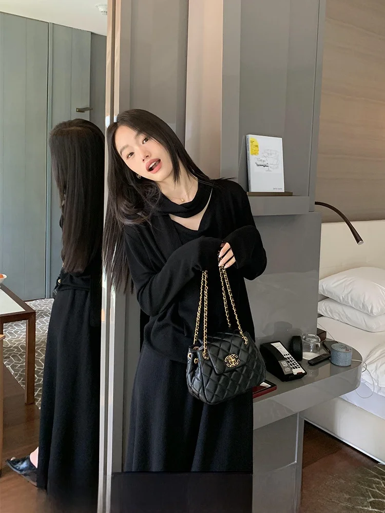 

Женский вязаный топ Bla, свободный крой, V-Ne, повседневная внутренняя одежда с принтом тай-дай, трикотаж, дышащий длинный све, осенняя мода