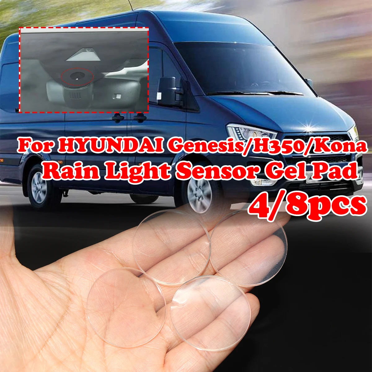 

4/8PC Rain Light Sensor Gel Pad For HYUNDAI Genesis H350 Kona Adhesive Film Silicone Cushion Windscreen Chip Multi-Purpose Tape