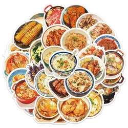 30PCS Creative Chinese Restaurant Series Sticker Pack Decoration Laptop Phone Case DIY Personalized Waterproof Stickers