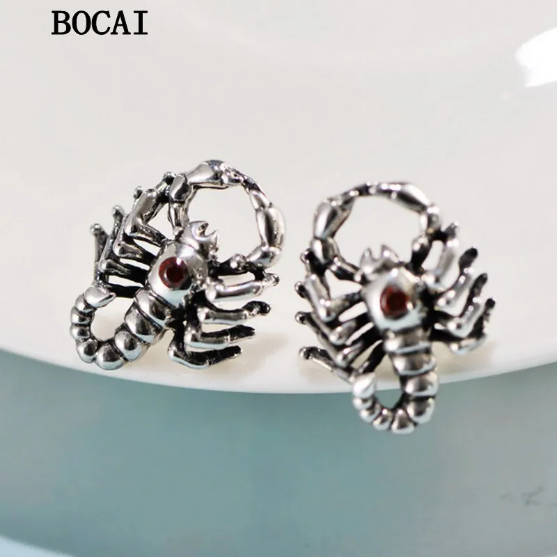 

BOCAI S925 Стерлинговое Серебро, ретро-стиль, Козерог, доминантная фотография, подарок для мужчин и женщин