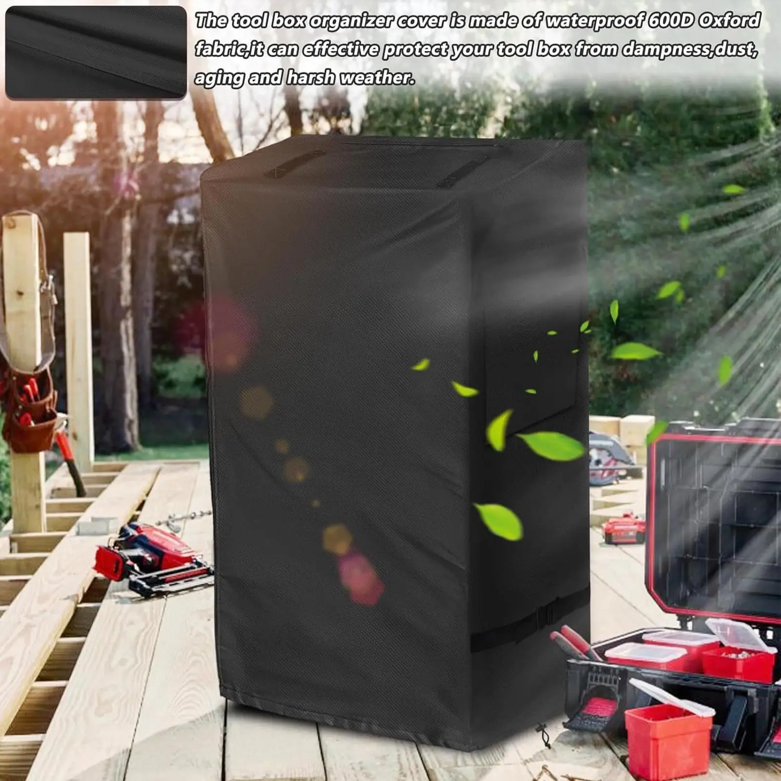 

Штабелируемый чехол для ящика для инструментов, тканевый чехол из Оксфорд для ящика для инструментов на колесиках, складная защита для шкафа на колесиках для полки, тележки, патио