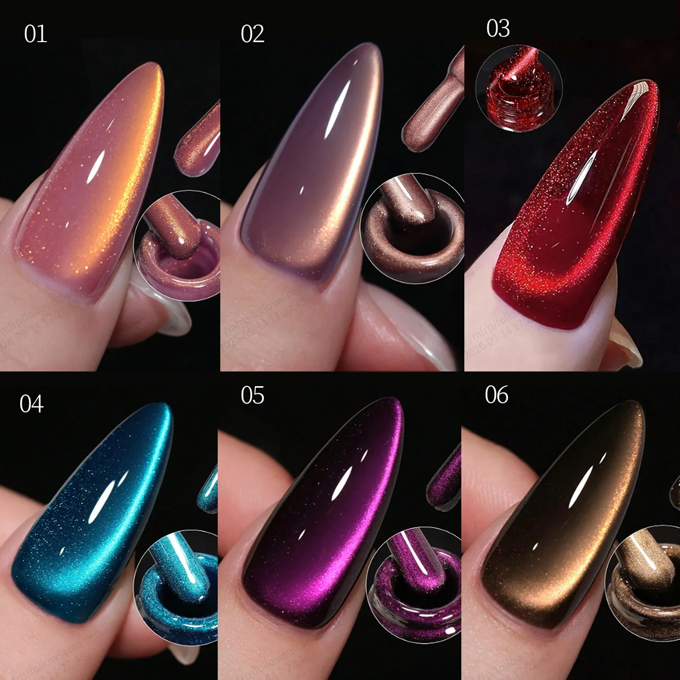SHAKA 1pcs Flash Whitening Blue Cat Eye Gel Nail Polish 2026 Autumn Winter Popular Bright Red Cat Eye Blue Glass Beads Nail Art