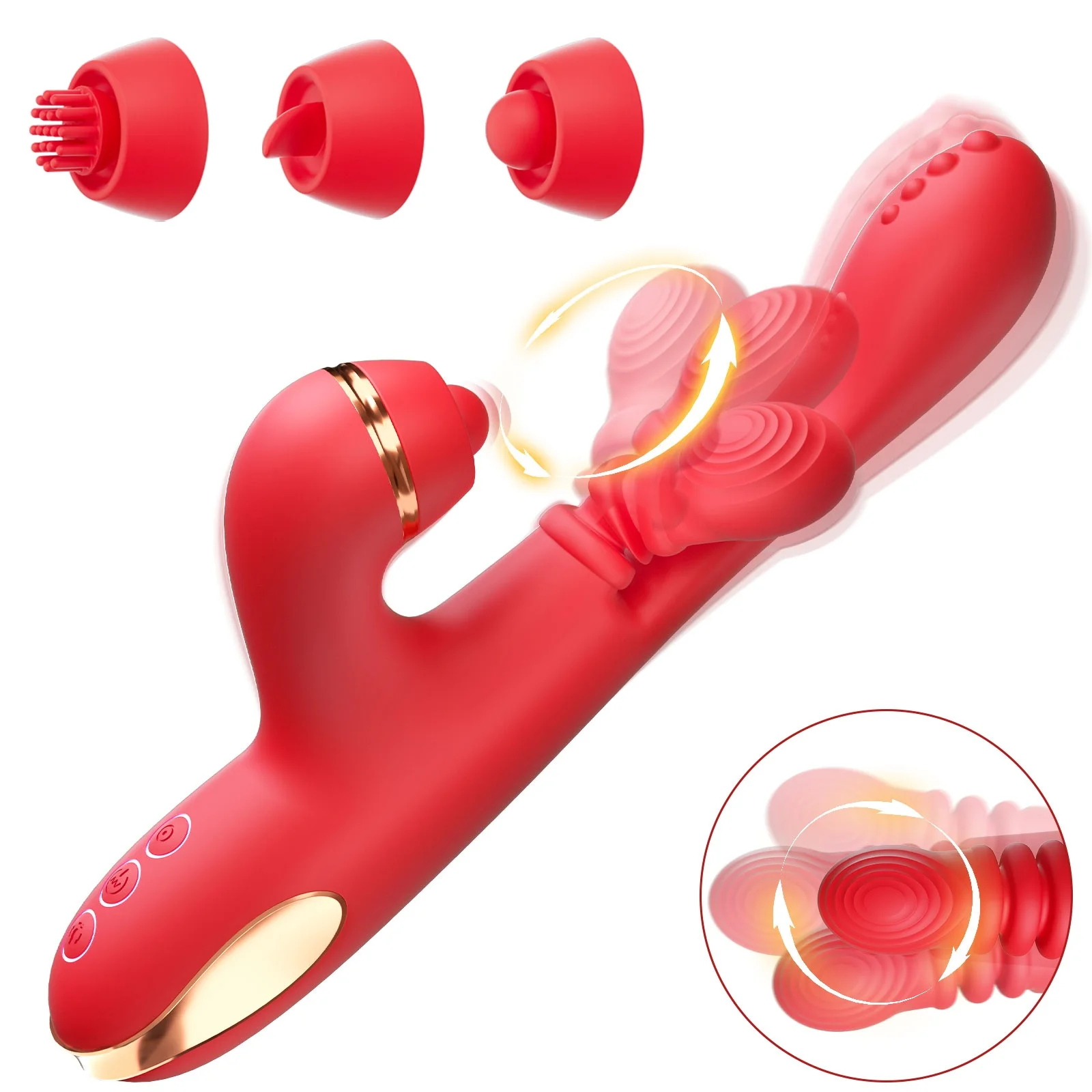 ใหม่ 5 IN 1 Climax Finger Shaped Dildo Vibrator สําหรับผู้หญิง Clitoris Stimulator 3 เปลี่ยนนวด Masturbator ของเล่นสําหรับผู้ใหญ่