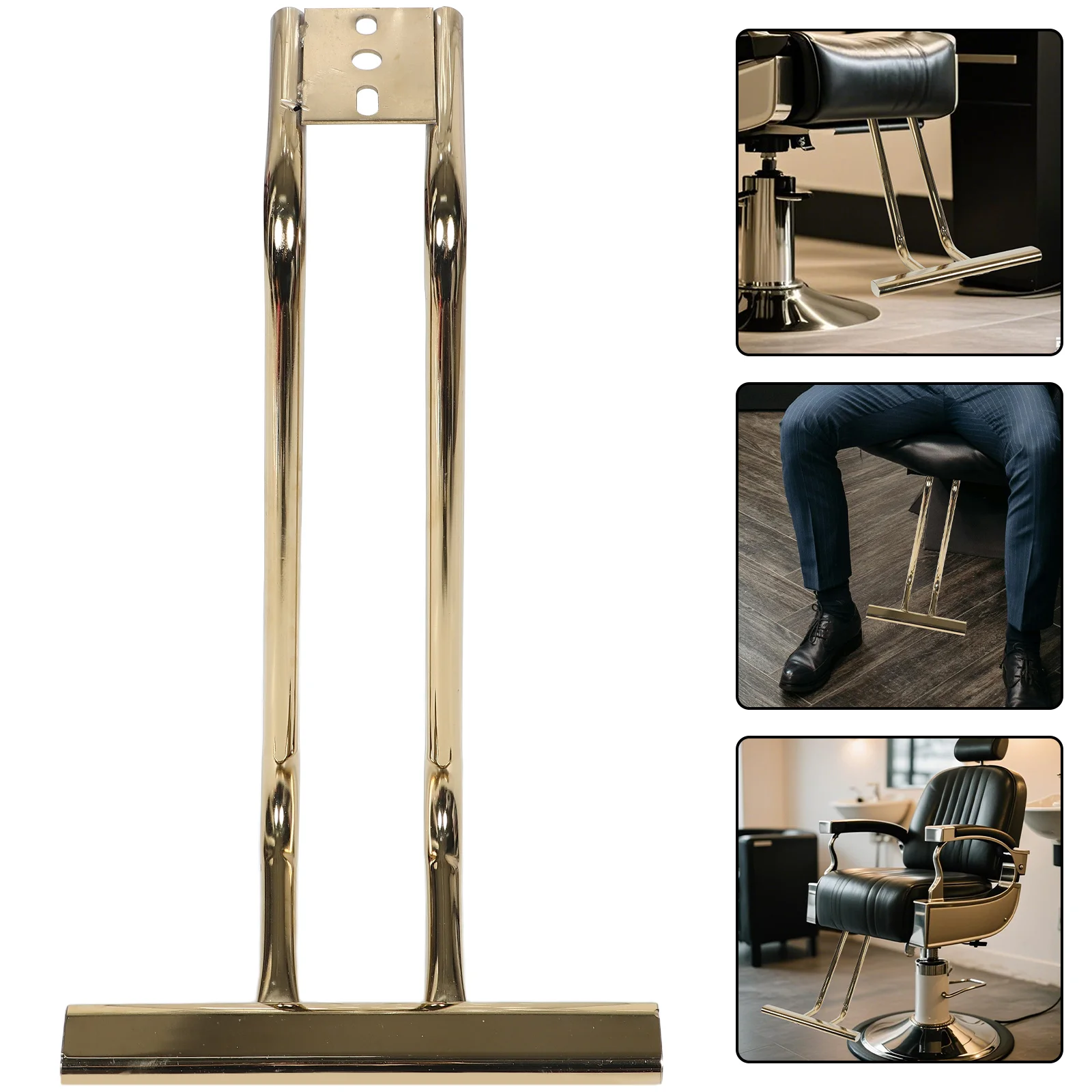 

Adjustable Steel Footrest For Salon Chairs Foot Rest Pad Durable Comfortable Support Easy Installation Tripod Stand Compatible