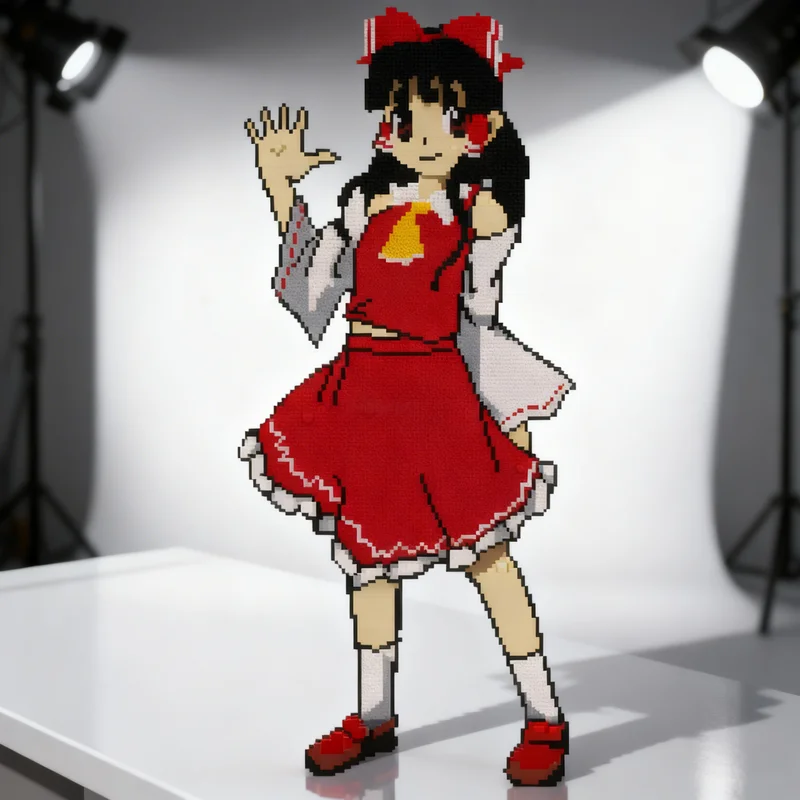 4063pcs MOC Life Sized Cutout Reimu Touhou Other Model Building Blocks Toy Construction Christmas Gifts Education Brick DIY Idea
