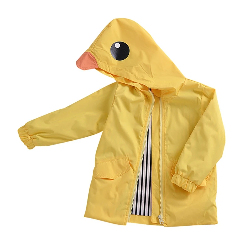 Kids Rain Coat Animal Style Children Waterproof Raincoat Rainwear Unisex Cartoon Kids Little Yellow Duck Shape