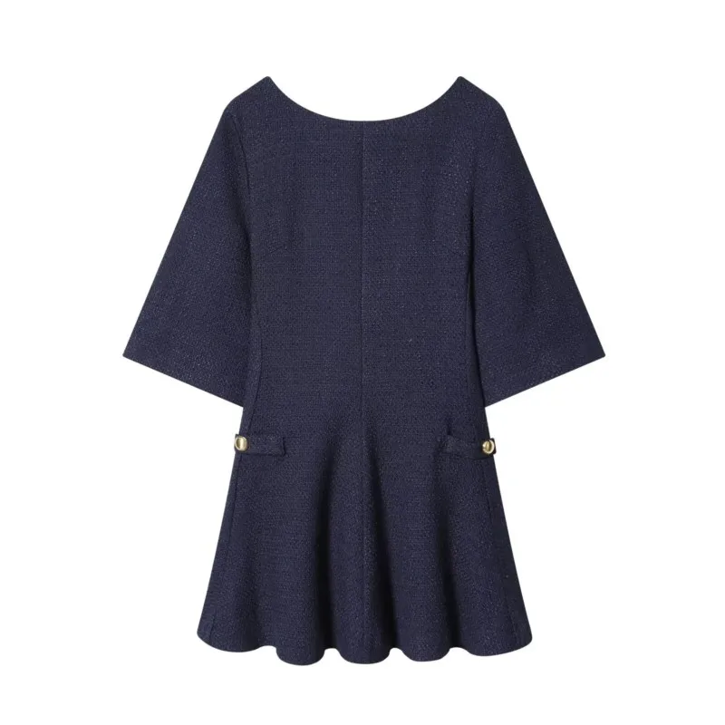 المرأة حلقة المخملية فستان قصير ربيع الخريف موضة ثلاثة أرباع كم فساتين ضئيلة أنيقة الإناث مضيئة فستان