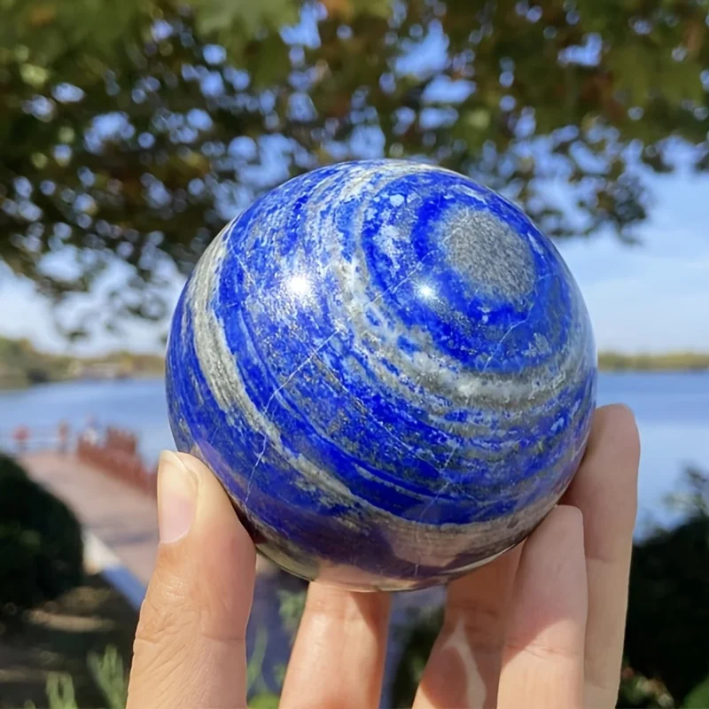 1pc Lapis Lazuli Crystal Sphere, Home Decor, Ideal for Valentine'S Day & Holiday Gifts