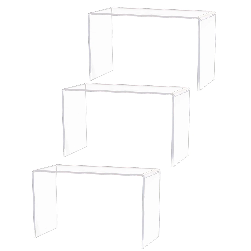 

3 PCS Shoe Rack Display EXPANDABLE Stand U Shaped Risers Shelf Acrylic Storage for Shelves
