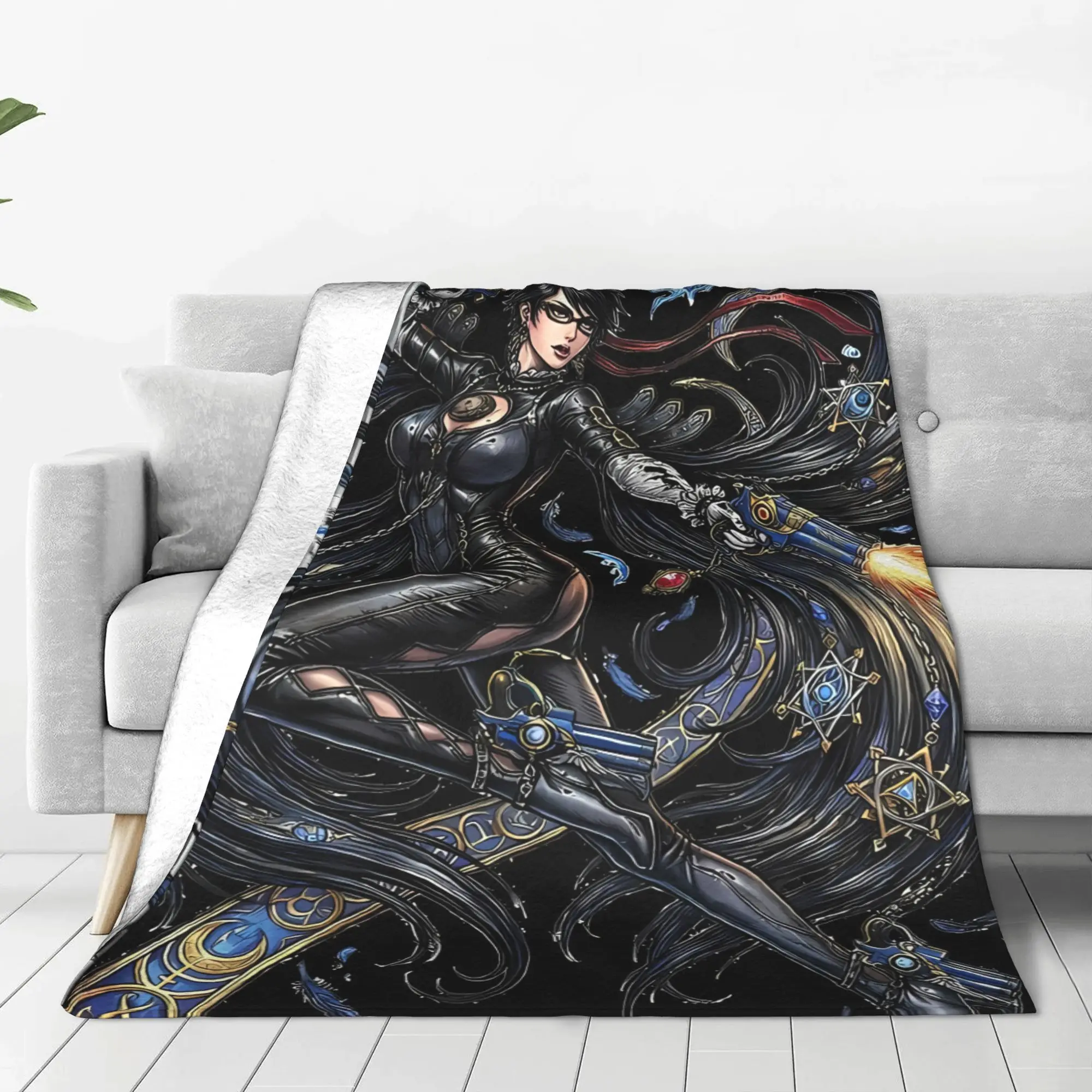 1PC Guns Hair Summon Wicked Weaves B-Bayonetta Home Room Decorations Winter Blankets For Adults Bedding Home Interior Sofa Knee