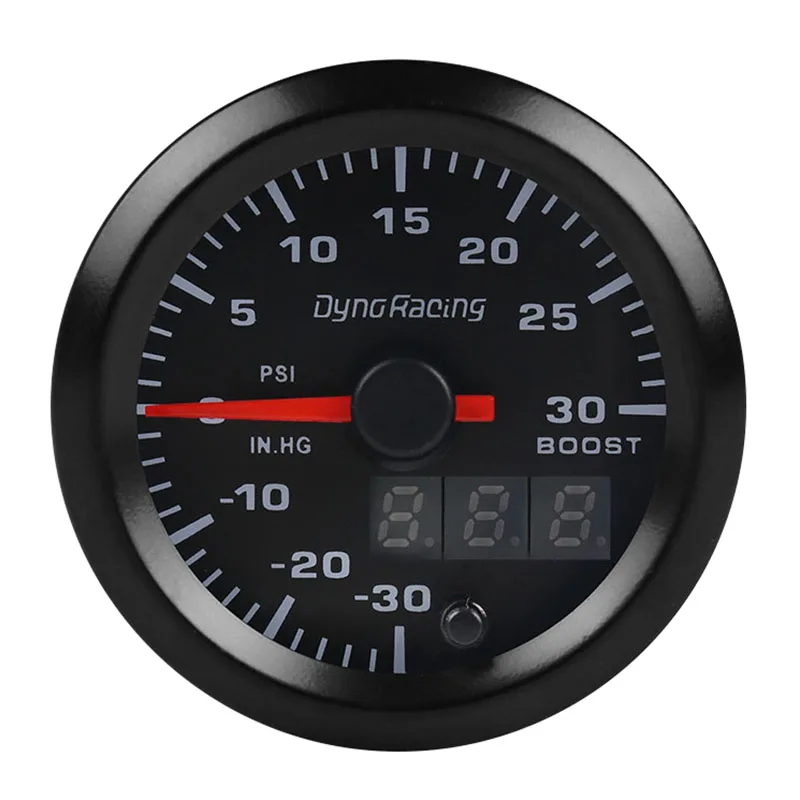 Dyno Racing 2 Inch 52Mm Digital Pointer 7 Color LED Car Turbo Boost Meter PSI Pressure Gauge