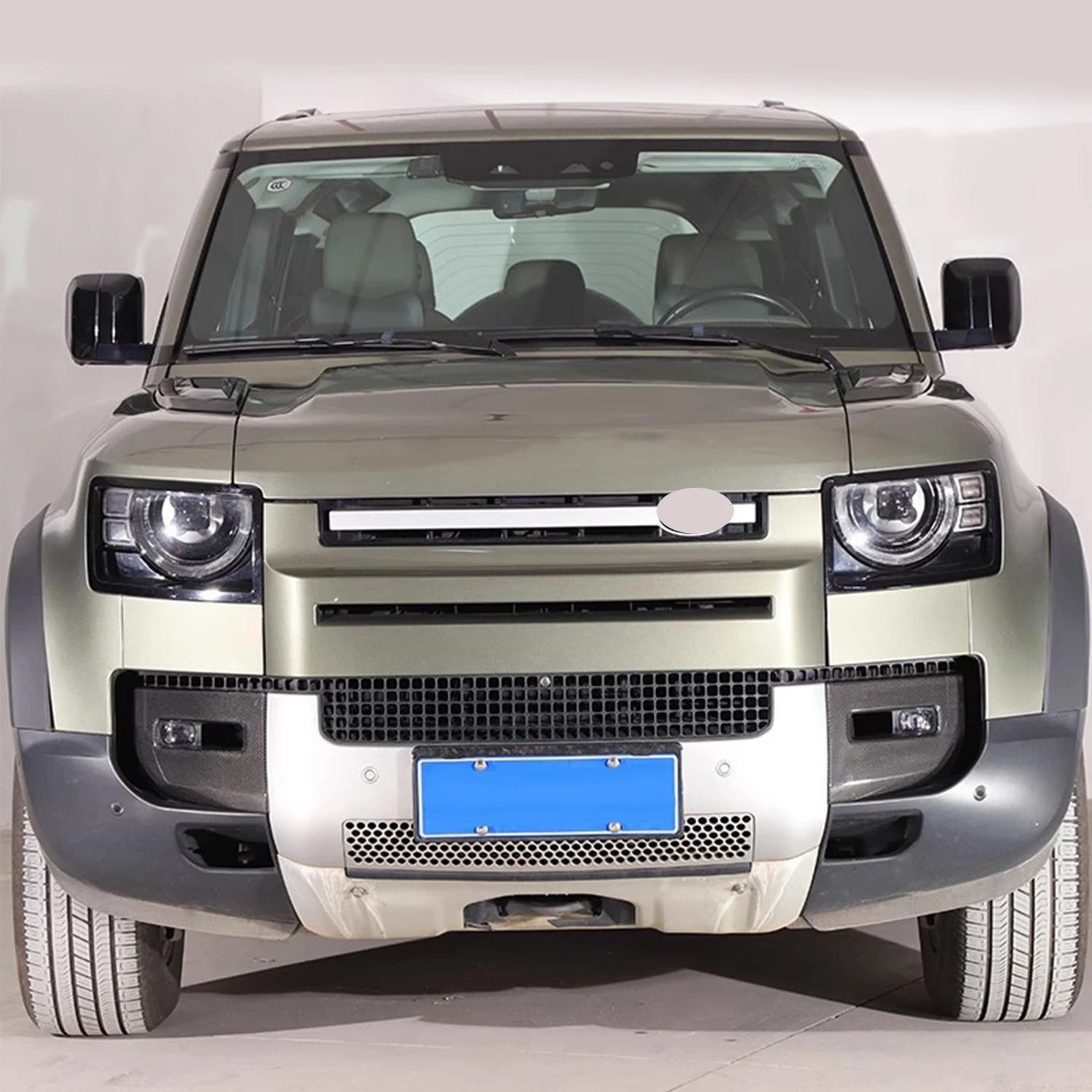 لاند روفر المدافع 90 110 2020-2025 الكربون الحقيقي الخارجي الجبهة الضباب ضوء مصباح ديكور غطاء الكسوة اكسسوارات السيارات 2 قطعة #4
