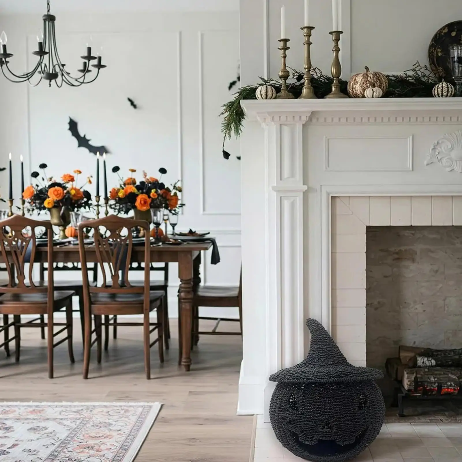 

Хэллоуин Тыква Декор Осенние вязаные украшения Хэллоуина Статуя Декоративная праздничная вязанная крючком для прихожей Вечеринка Спальня Дом