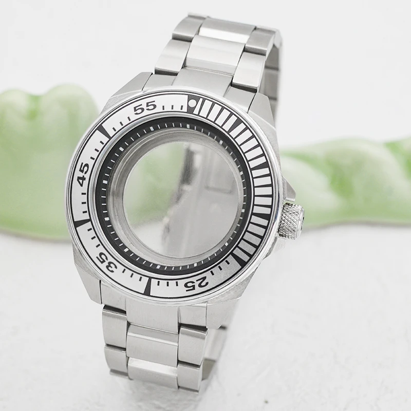 

Samurai King Watch Case and Strap Set with Sapphire Crystal and Transparent Case Back Compatible with NH34, NH35, NH36 Movements