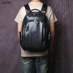 JLFGPJ Head Layer Cowhide Backpack For Men Fashionable And Simple Genuine Leather 16 inch Large Capacity Laptop Bag