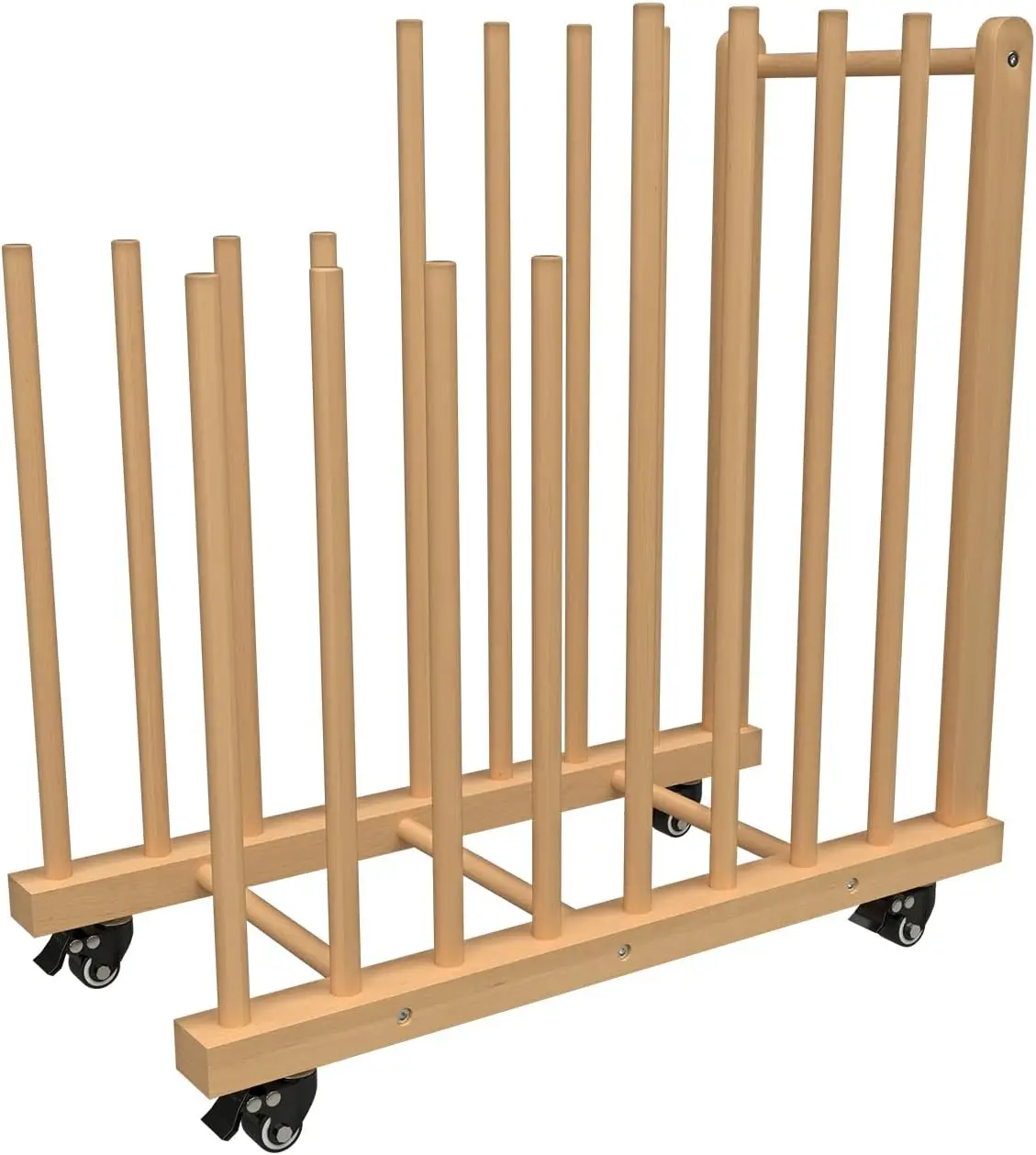 

Portable Wooden Art Canvas Storage Stand with Wheels for Drawing Boards, Studios, and Galleries