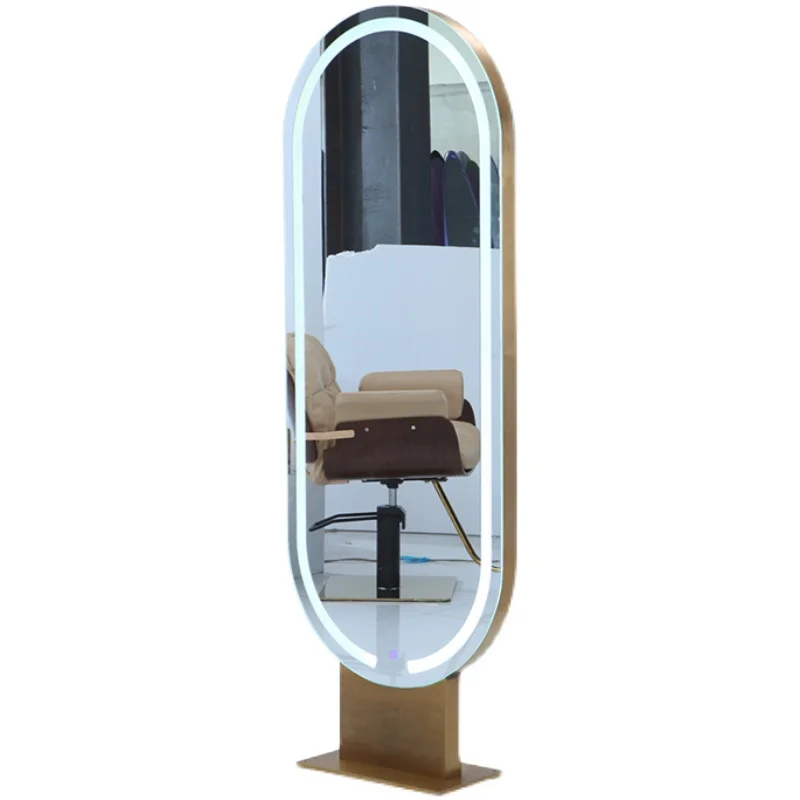 

Hair Salon Special Stainless Steel Mirror Stand Single/Double-Sided Hairdressing Mirror Floor Standing Wall-Mounted