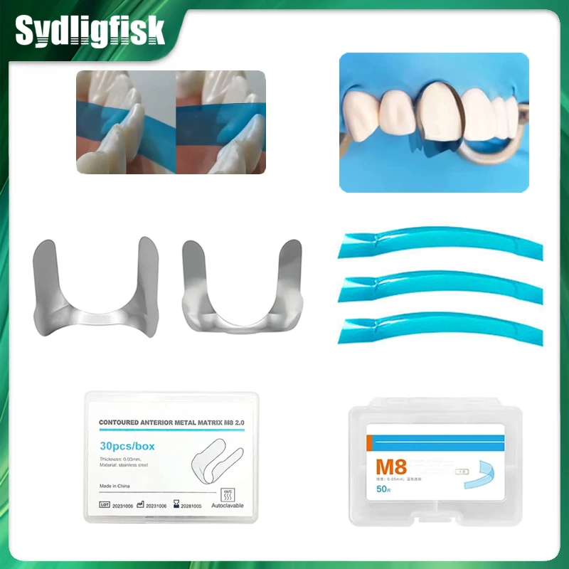 

Dental Contoured Anterior Matrix Metal Matrix Bands Resin Restoration Blue Strip Matrix Anterior Twin Matrices Dentist Materials