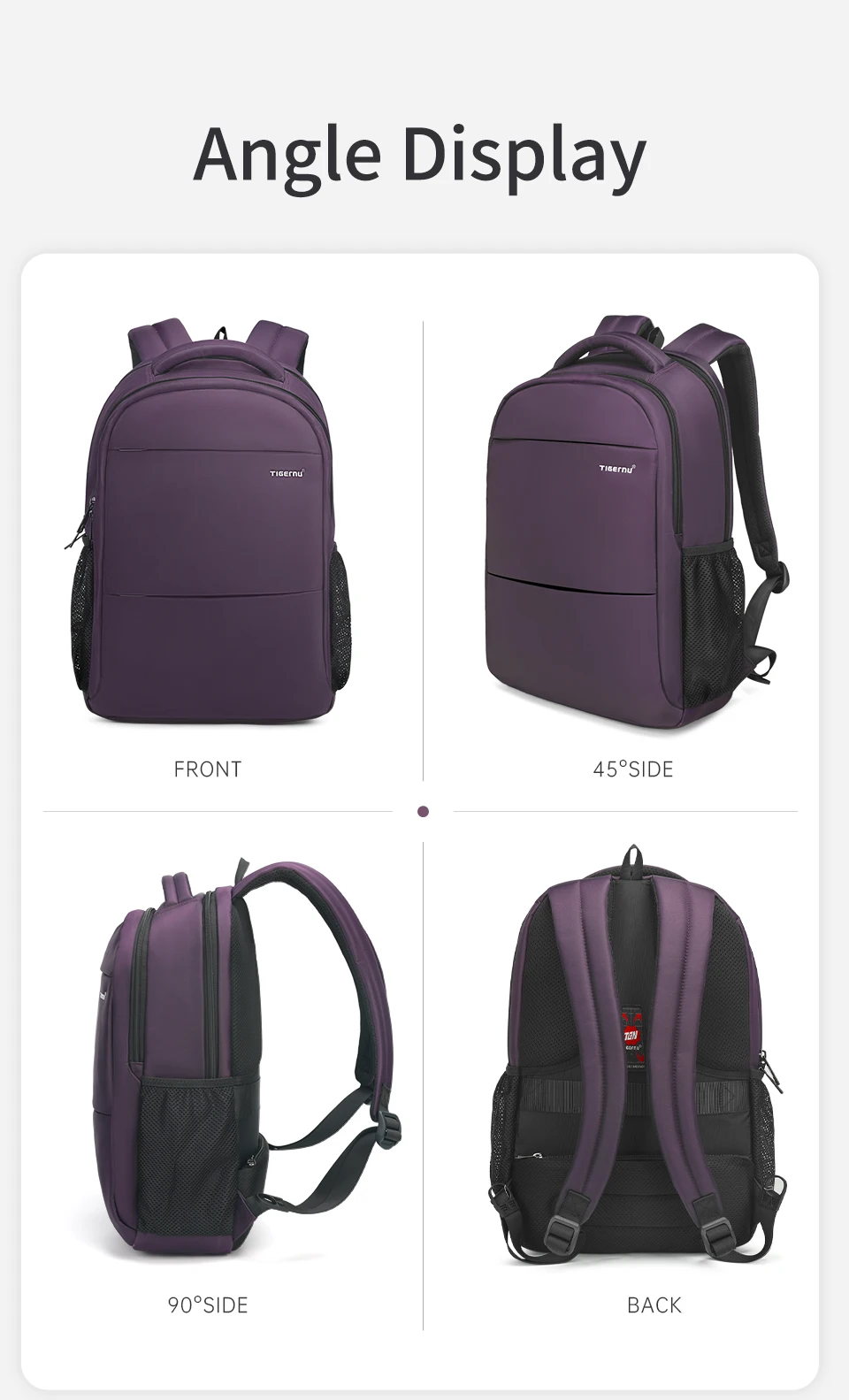 Tigernu Frauen Große Kapazität Casual Reise Rucksäcke Wasserdicht 15,6 "Laptop Rucksack Weibliche Schule Rucksack Mochilas – Detail 16
