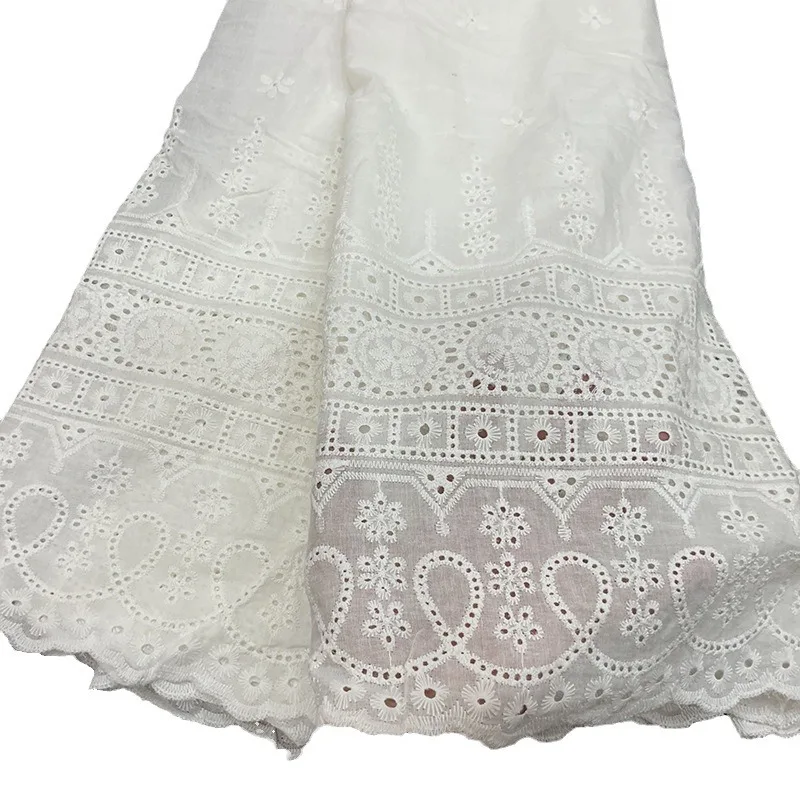 

New Lace mesh embroidery fabric lace cotton fabric hollow embroidery mesh fabric white clothing accessories